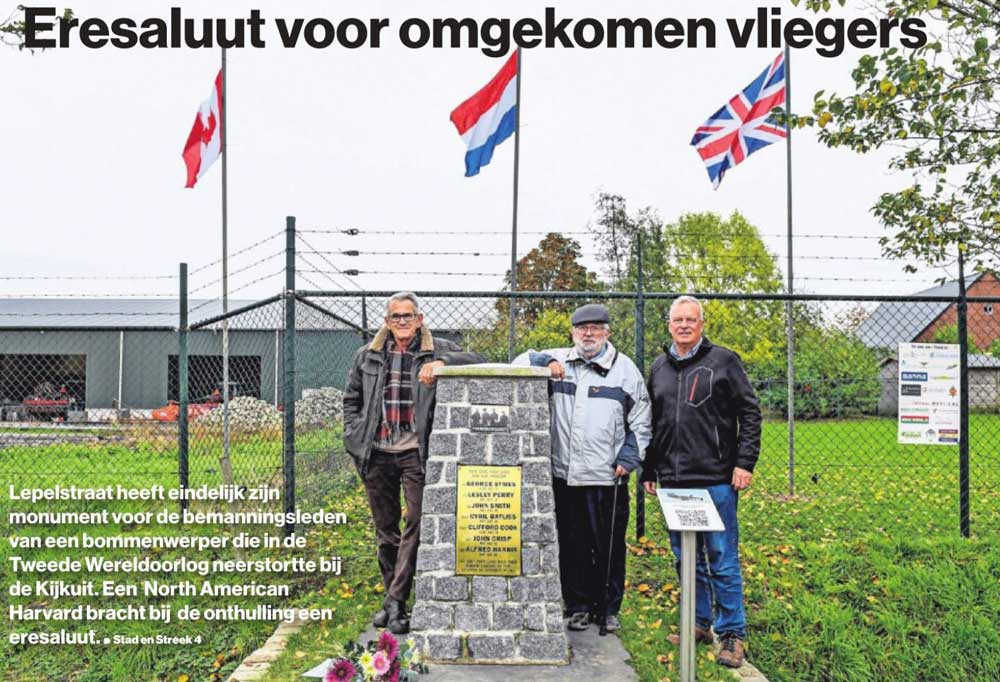 vliegtuig neergestort in Lepelstraat
