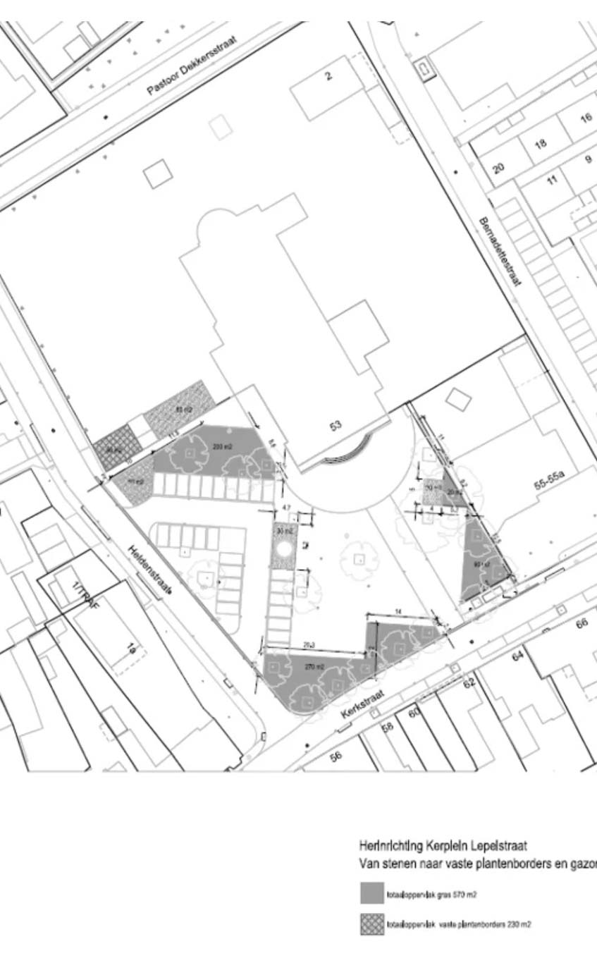 nieuwe beplanting kerkplein Lepelstraat