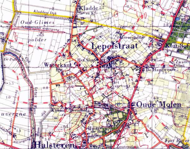 Kaart met de Waterkant Kladdese Dijk Heerenhof De Handwijzer De Bremberg allemaal buurten in kaart gebracht.