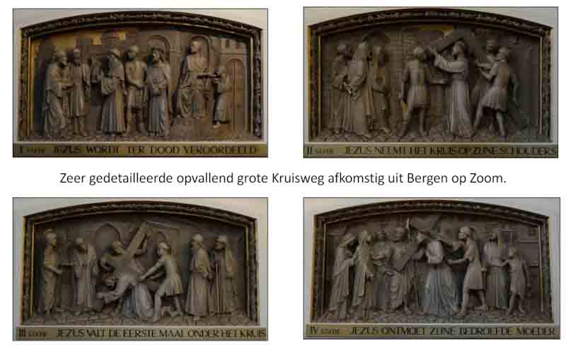 De kruisweg afkomstig van de Martelaren van gorkum kerk uit Bergen op  Zoom 